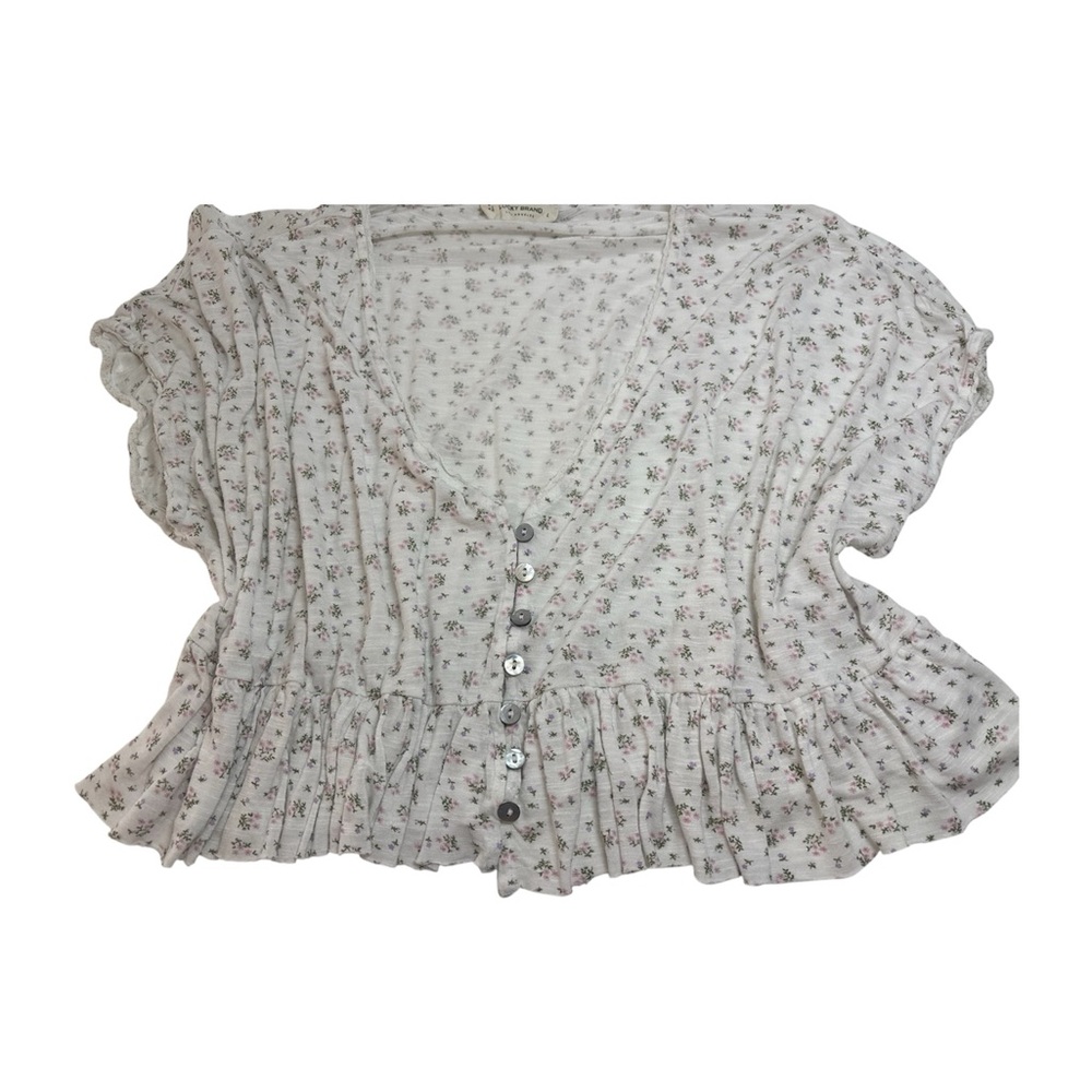 Lucky Brand Floral Cream Button-Up Blouse
